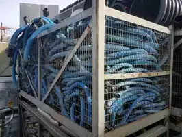 Image of Crate Of Blue Ribbed Connection Hose