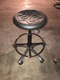 Image of Black Rubber Rolling Lab Stool