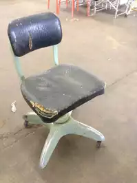 Image of Aged Green Rolling Doctor's Chair
