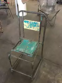 Image of Aged Teal Metal Chair