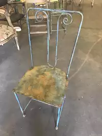 Image of Antique Blue Iron Chair