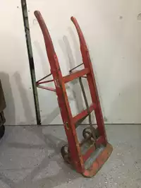 Image of Antique Red Wood Hand Truck