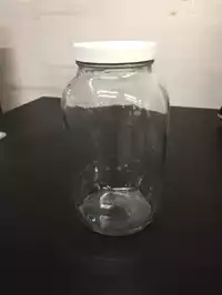 Image of 1 L Glass Specimen Jar White Lid
