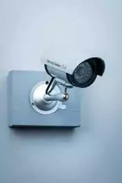 Image of Silver Security Camera W/ Red Light