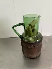 Image of Glass/Leather Water Pitcher