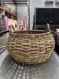 Image of Rounded Wicker Basket W/ Handles