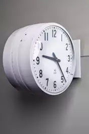 Image of Dual Sided Grey Wall Mounted Clock