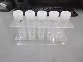Image of 1x5 Clear Acrylic Test Tube Rack