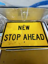Image of Yellow New Stop Ahead Sign