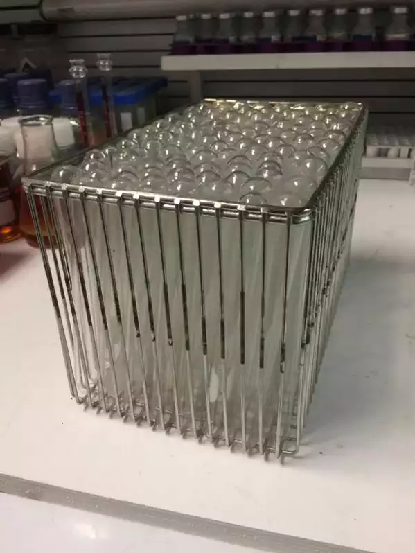 Image of Stainless Basket Of Test Tubes