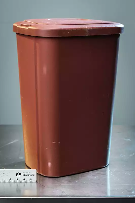 Image of Red Biohazard Trash Can