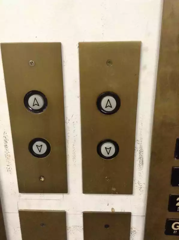 Image of Brass Elevator Call Panel (Rigged)