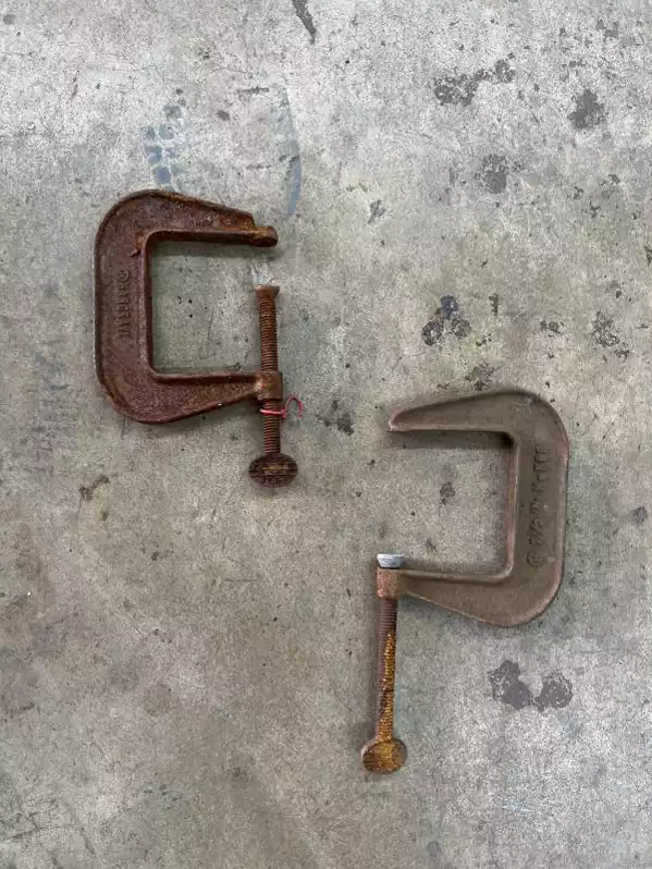 Image of Small Rusted C Clamps