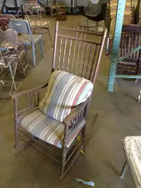 Image of Antique Striped Rocking Chair