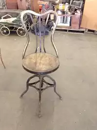 Image of Antique Metal Swivel Chair