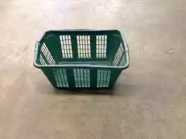 Image of Green Plastic Laundry Basket