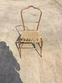 Image of Brown Metal Woven Chair