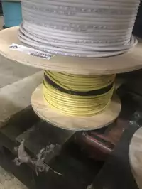 Image of Yellow Ethernet-Wood Spool