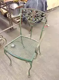 Image of Green Iron Chair- Aged