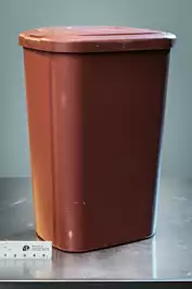 Image of Red Biohazard Trash Can