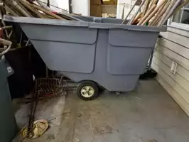 Image of Gray Rolling Dumpster