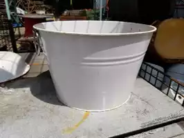 Image of White Steel Bucket