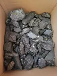 Image of Box Of 117 Pieces Of Coal Rock