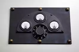 Image of Faux 3 Gauge Steampunk Panel With Dial