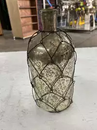 Image of Antique Glass Jug With Netting