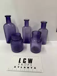 Image of Set Of Purple Amethyst Glass