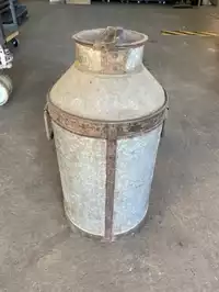 Image of Antique Galvanized Milk Can