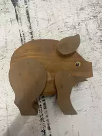Image of Decorative Wooden Pig