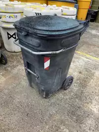 Image of Outdoor Black Rolling Trash Can