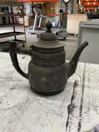 Image of Antique Ss Engraved Tea Pot