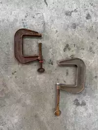Image of Small Rusted C Clamps