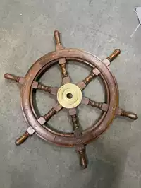 Image of Small Wooden Ship Wheel (2)