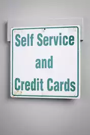 Image of Self Serve & Credit Cards Sign