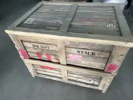 Large Aged Fragile Wooden Crate Image
