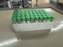 Image of Green Test Tubes W/ Styrofoam Holder