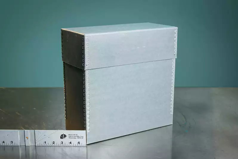 Image of Gray Paper File Storage Box 13.5x12x6.5