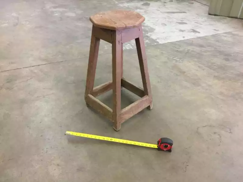 Image of Antique Wooden Stool Octagon Seat