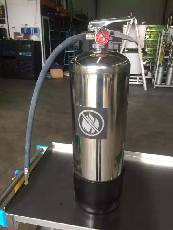 Image of Polished Steel Fire Extinguisher