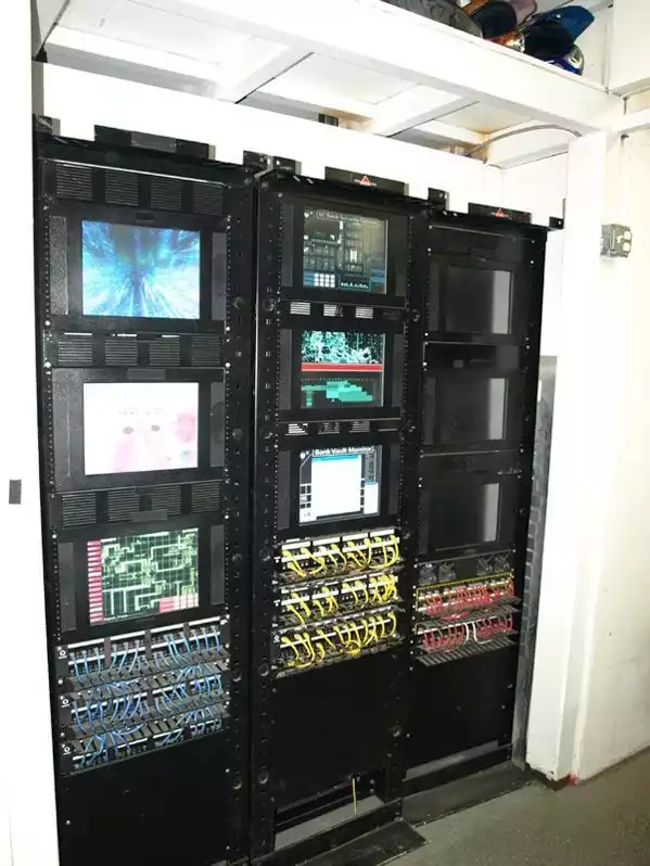 Image of Siemens Server Rack W/ 3 Screens