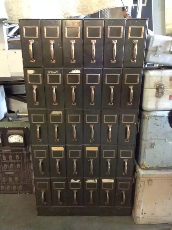 Image of 30 Slot Green Navy File Cabinet