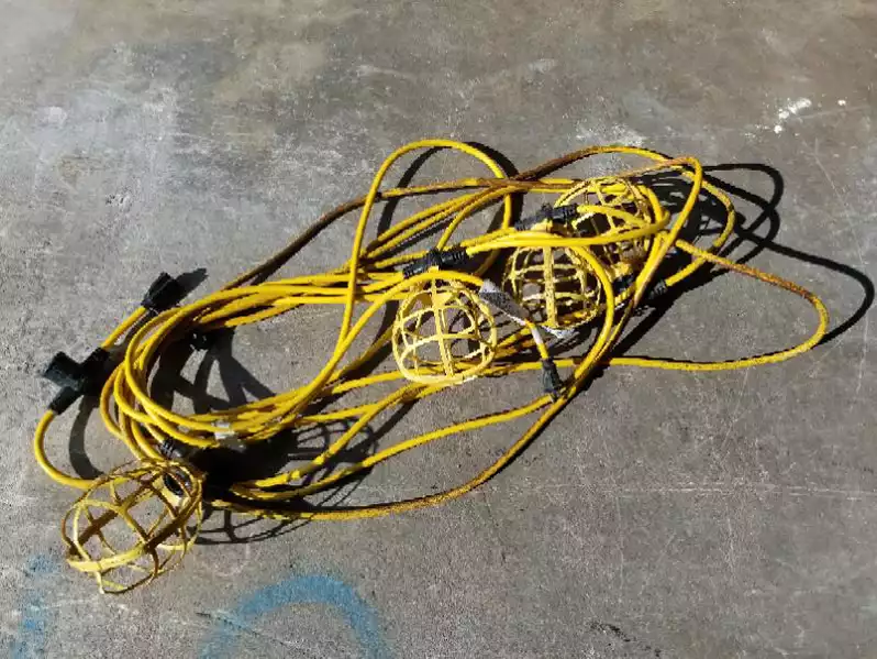 Image of String Of Yellow Construction Lights