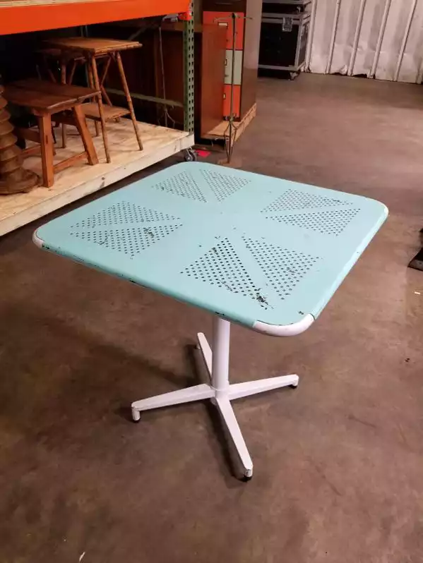 Image of Blue Folding Cafe Table