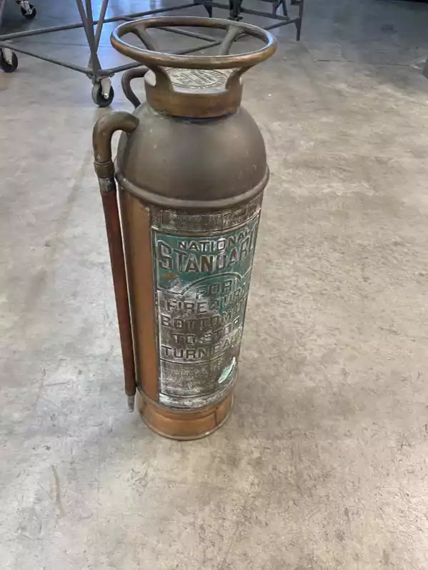 Image of Antique Stanley Brass Fire Extinguisher
