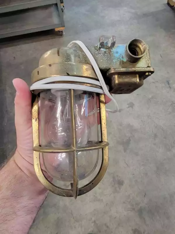 Image of Brass Jelly Jar Wall Light