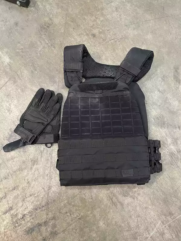 Image of Small Black Tactical Vest W/Gloves