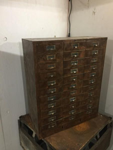 Image of Antiqued Card File Cabinet